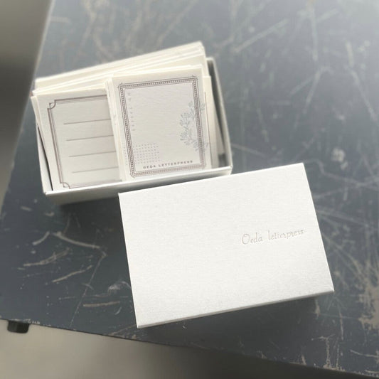 Oeda Letterpress Greeting Card Assorted Card Box [Mellow Silver]