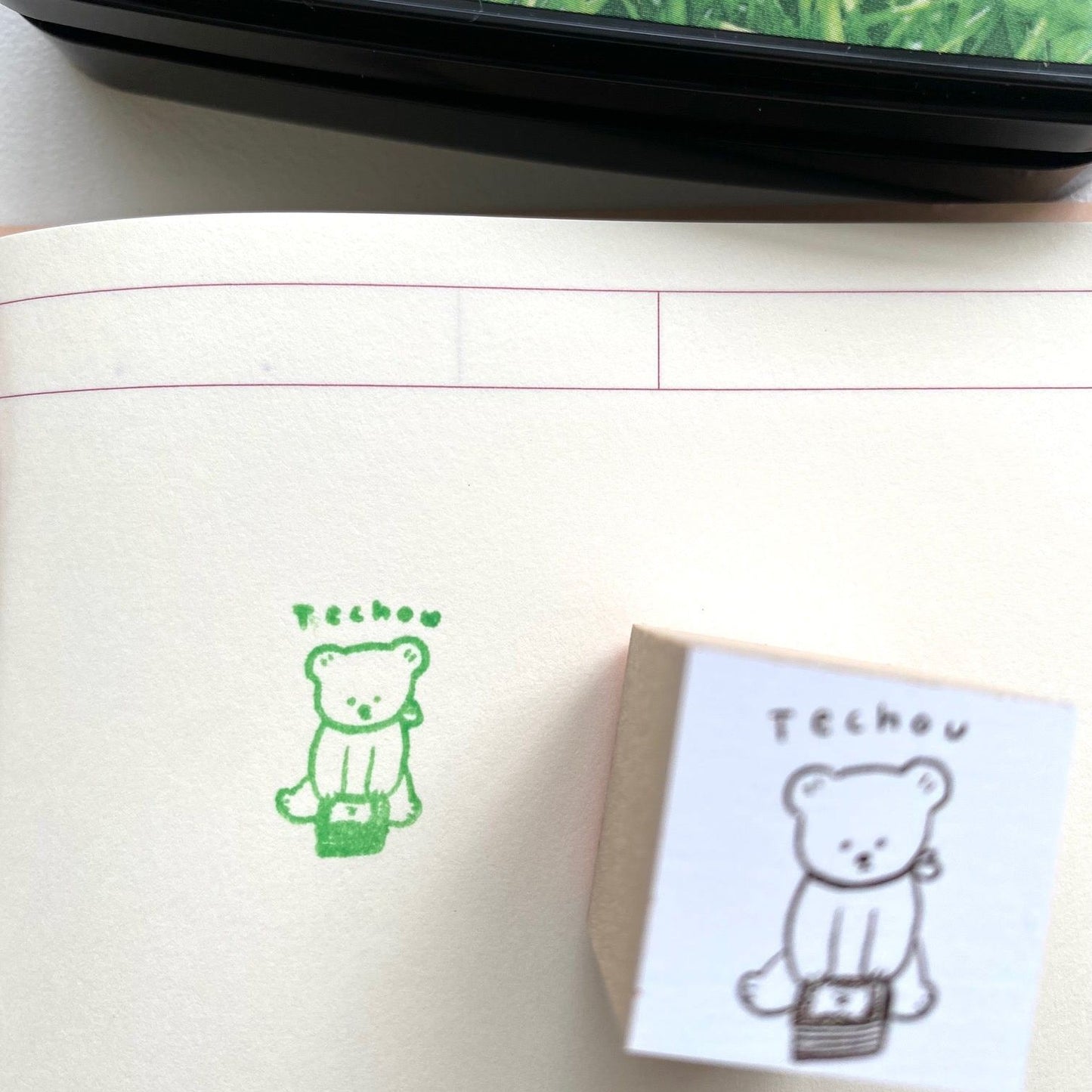 Ranmyu Rubber Stamp - Bear's Journal Time