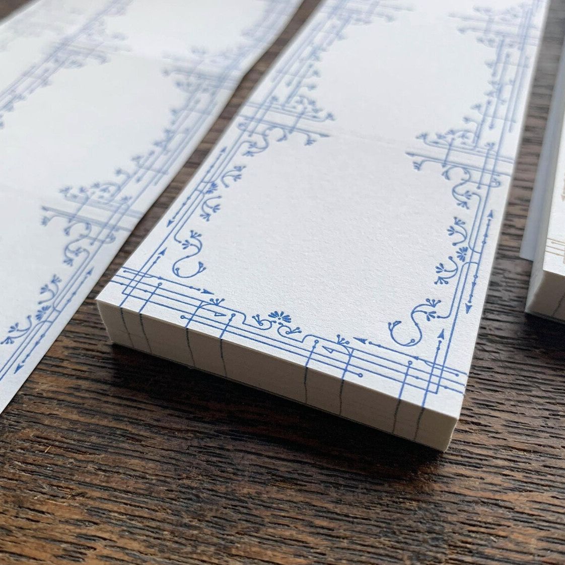 Oeda Letterpress 3 Pattern Label Book - Memo Pad [Royal Blue & Silver]