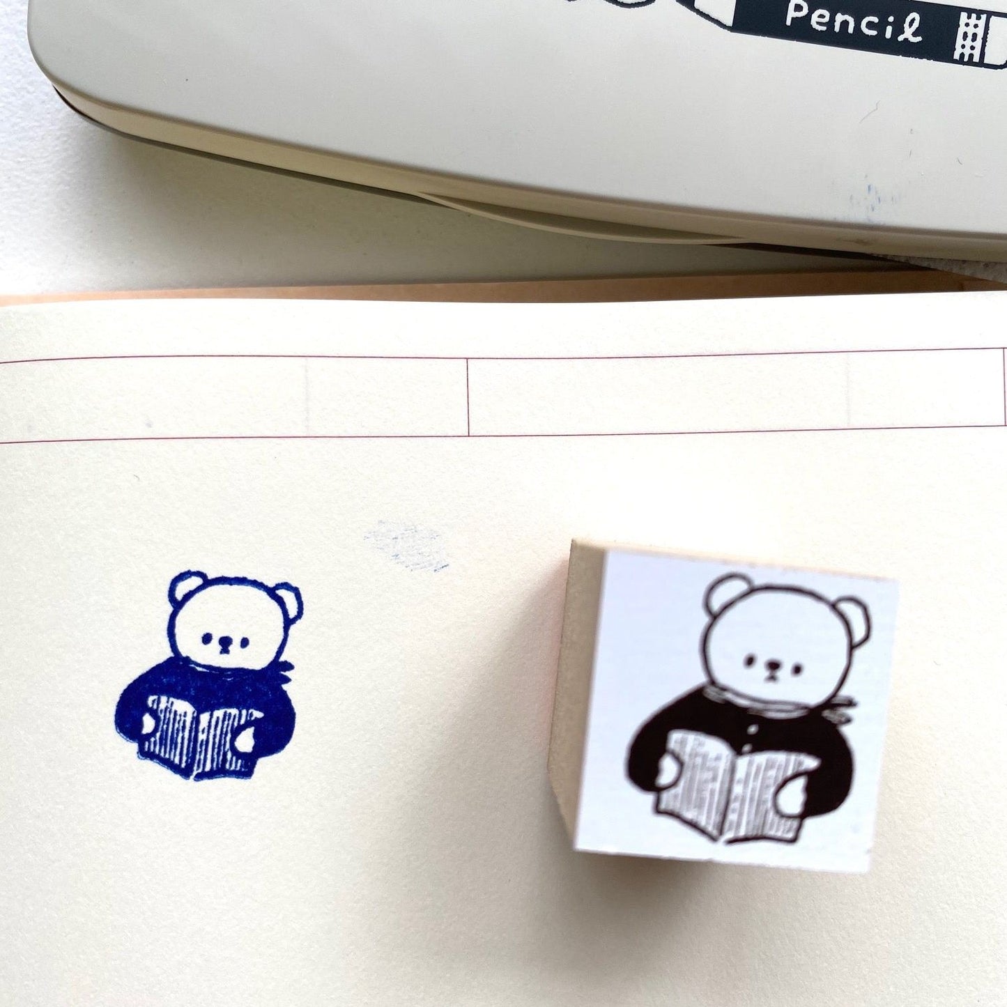 Ranmyu Rubber Stamp - Reading Bear