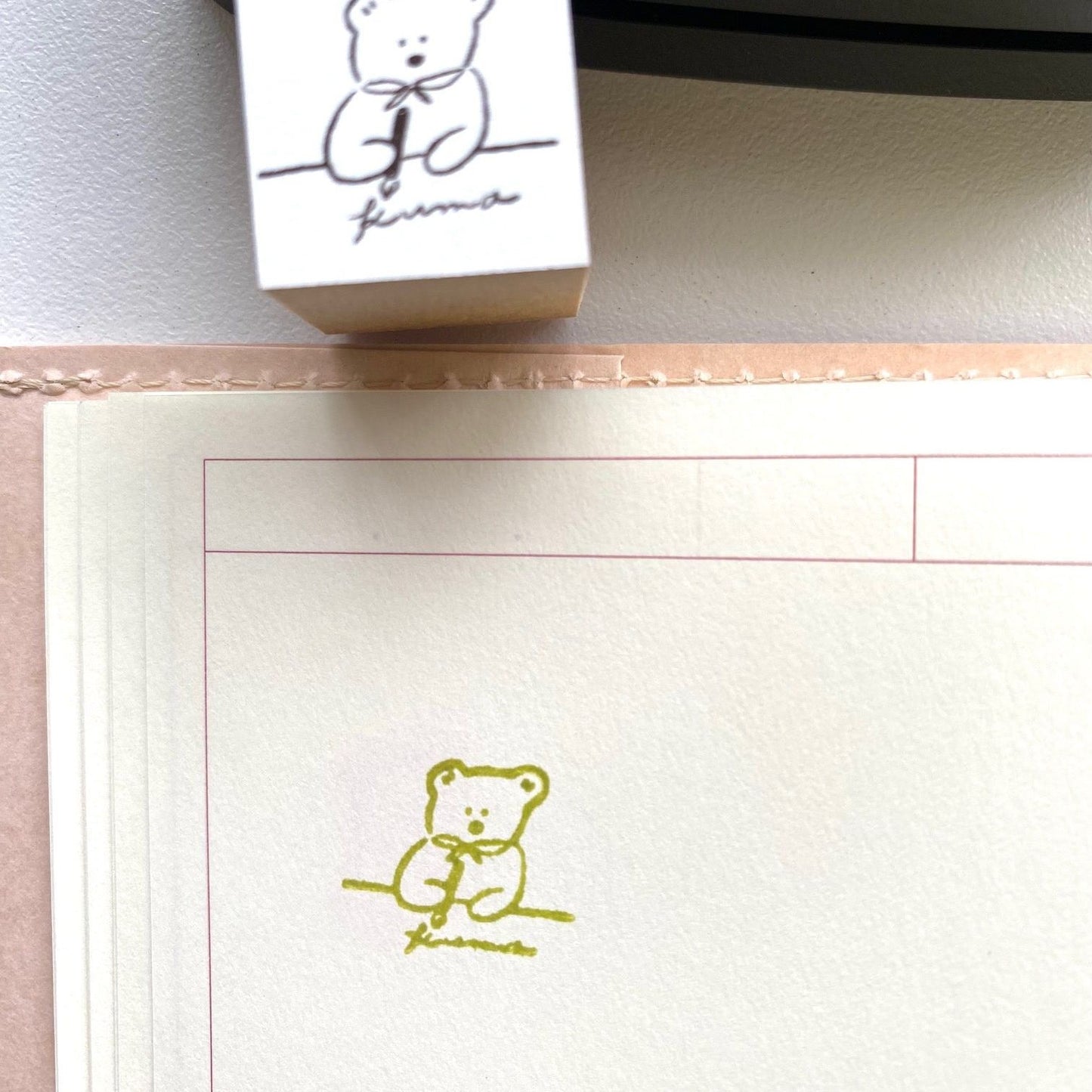 Ranmyu Rubber Stamp - Writing Bear