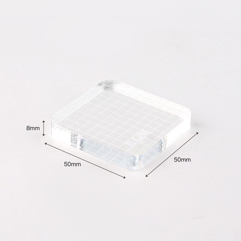 BGM Clear Stamp Acrylic Block With Grid - Small