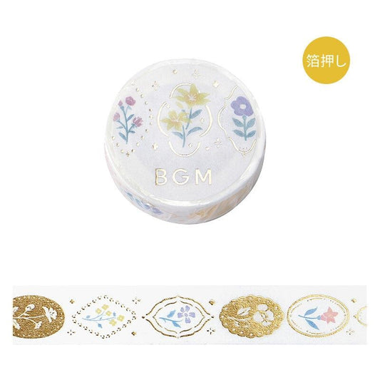 BGM Flower & Grass Handkerchief Collection Masking Tape - Flower Brooch