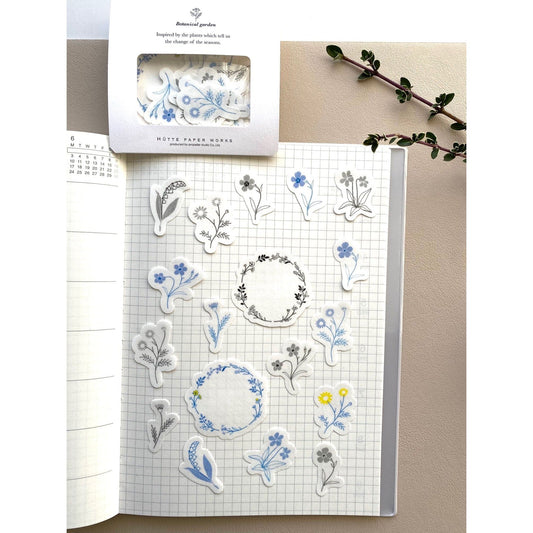 Hutte Paper Works Botanical Garden Flake Seal – Blue Floral