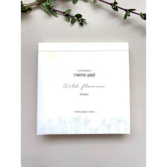 Hutte Paper Works Letterpress Memo Pad - Wild Flowers