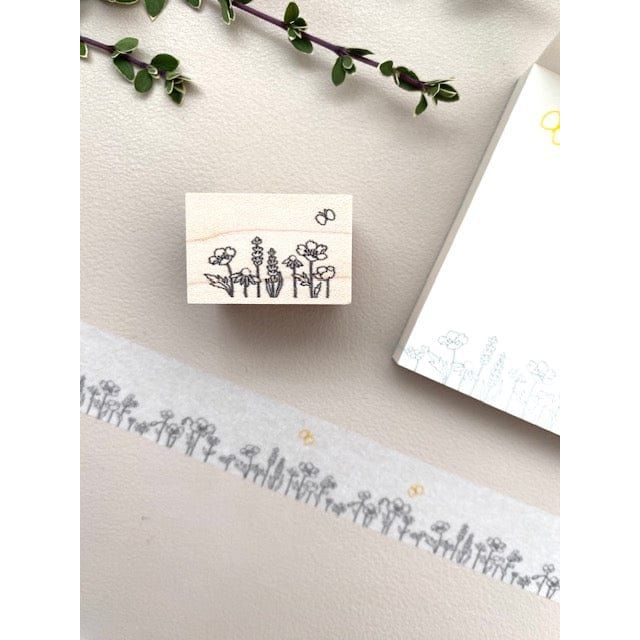 Hutte Paper Works Rubber Stamp – Spring Flower and Butterfly