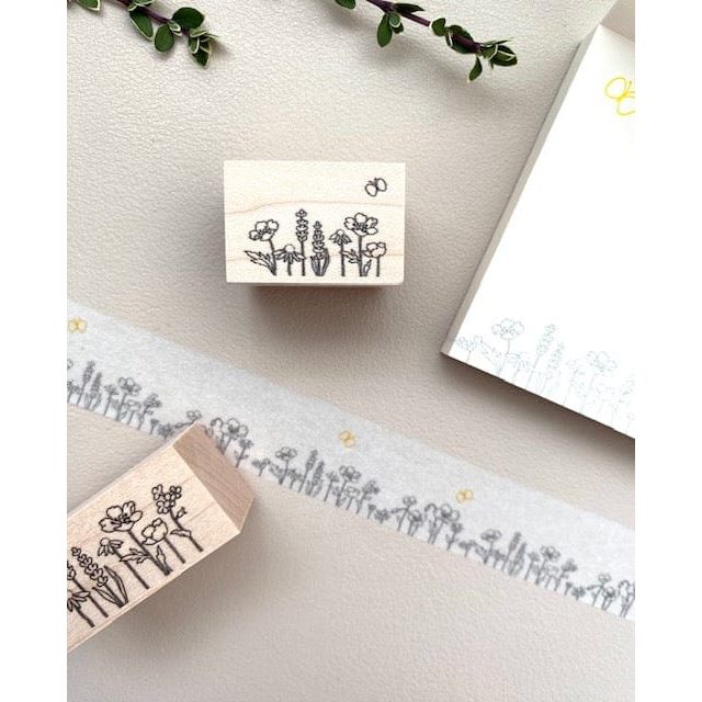 Hutte Paper Works Rubber Stamp – Spring Flower and Butterfly