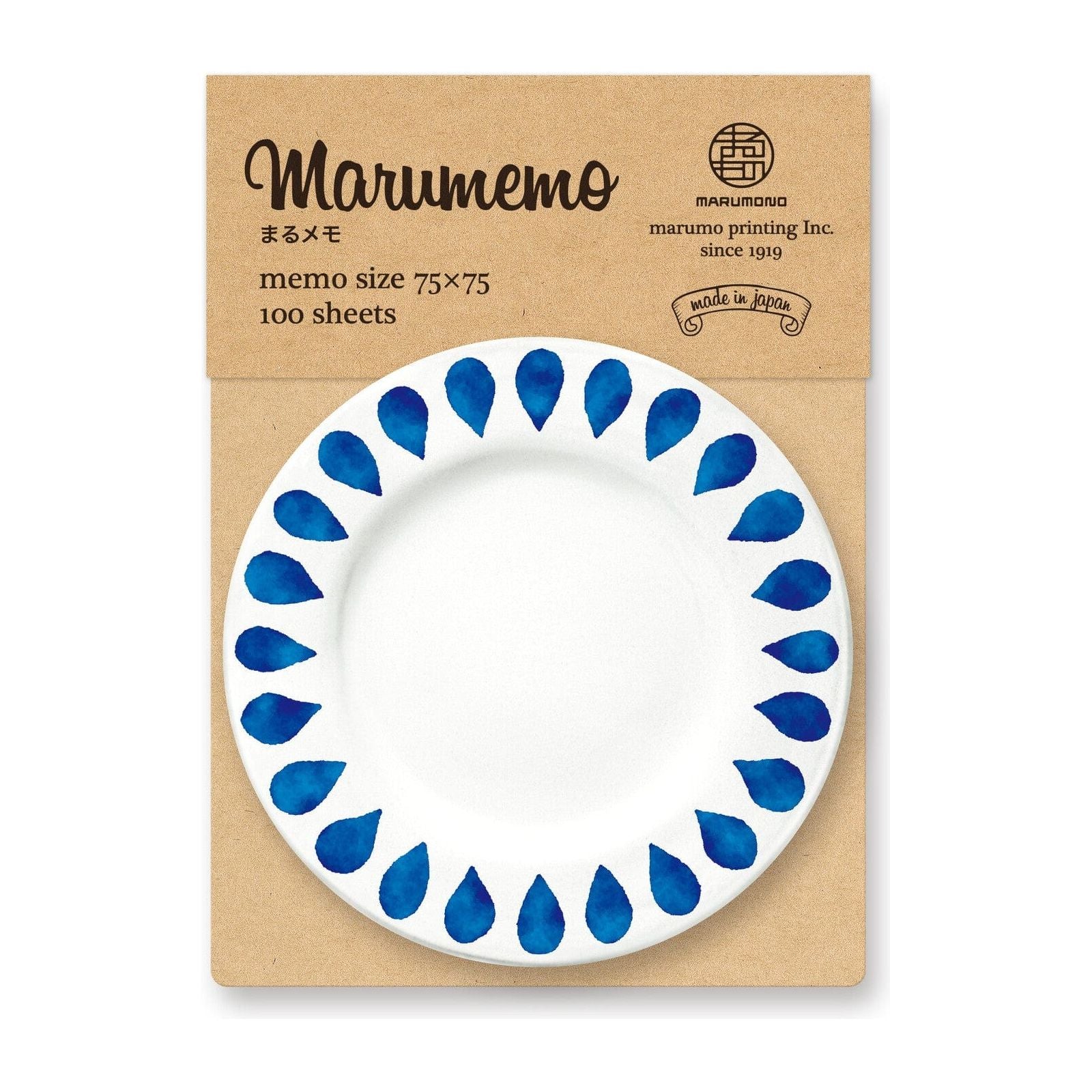 Marumemo Scandinavian Dish Collection Memo Pad - Droplet