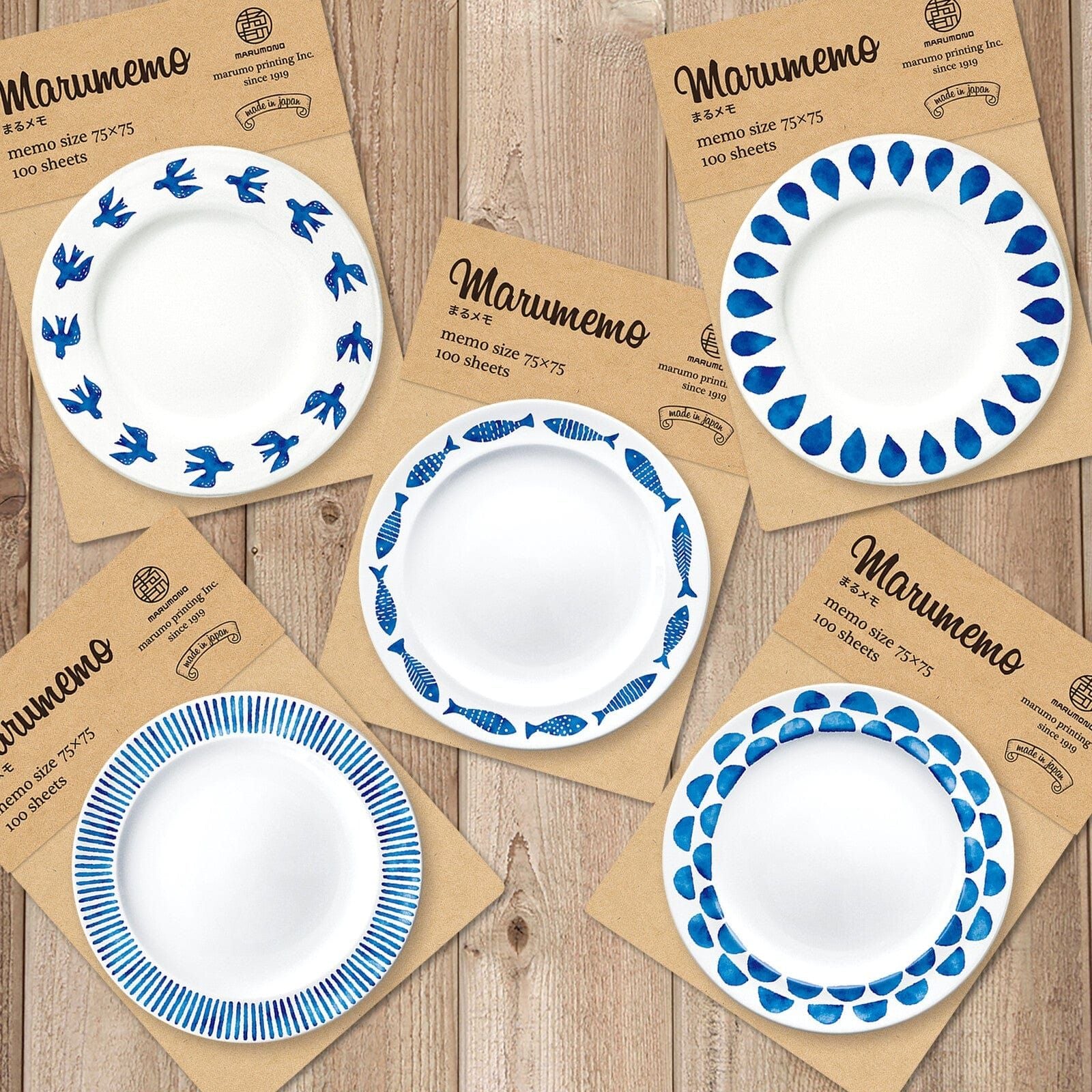 Marumemo Scandinavian Dish Collection Memo Pad - Droplet