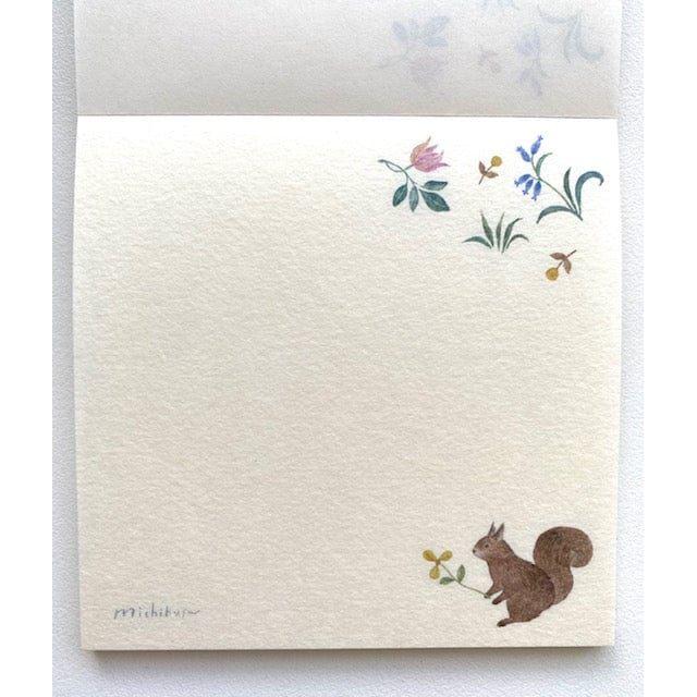 NB Co. Nuku Michikusa Series Memo Pad - Squirrel and Flower