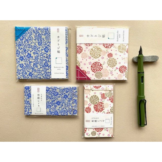 Shogado Kadotoji Notebook (Small) – Floral Arabesque / Blue