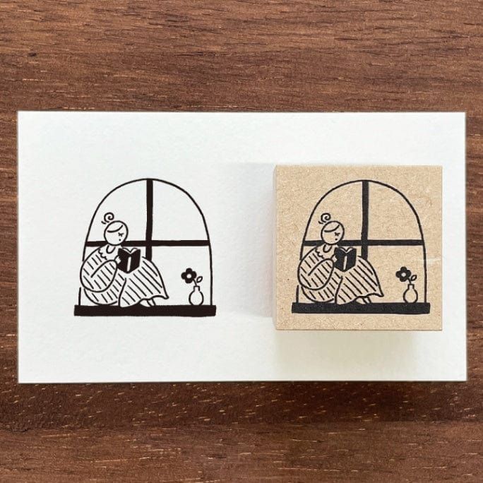 Stamp Marche Rubber Stamp - Reading By The Window