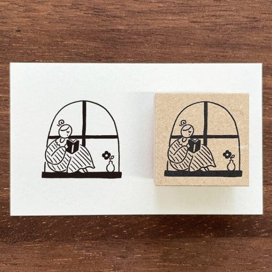 Stamp Marche Rubber Stamp - Reading By The Window