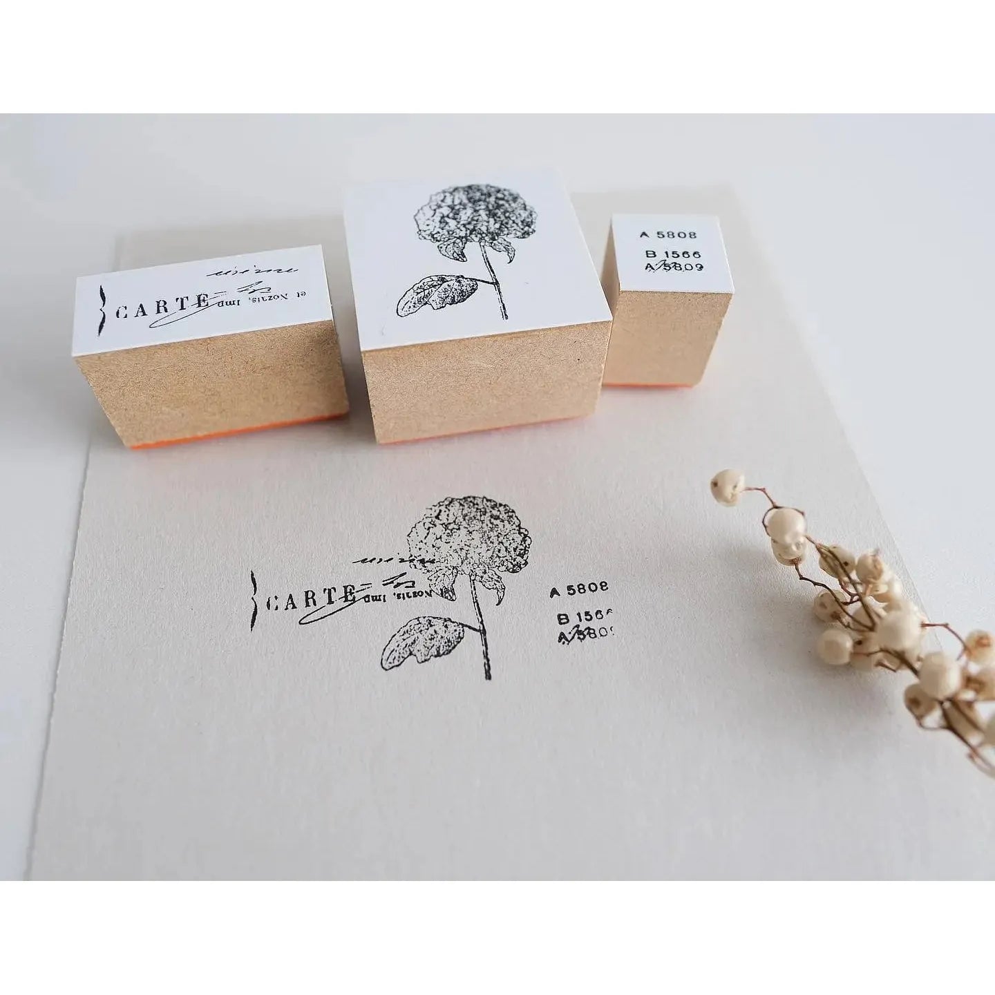 Yohaku Rubber Stamp S-060 - Hydrangea